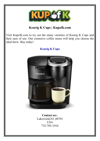 Keurig K Cups  Kupofk.com