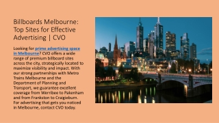 Billboards Melbourne Top Sites for Effective Advertising  CVO