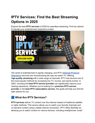 iptv services find the best streaming options