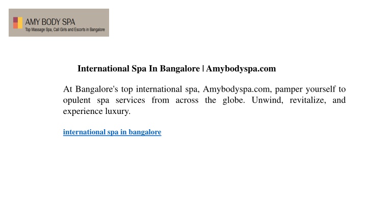 international spa in bangalore amybodyspa com