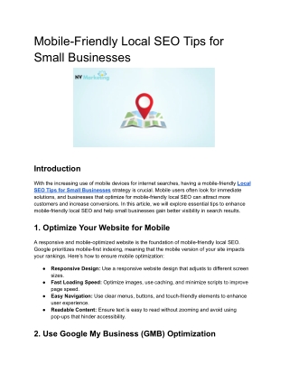 Mobile-Friendly Local SEO Tips for Small Businesses