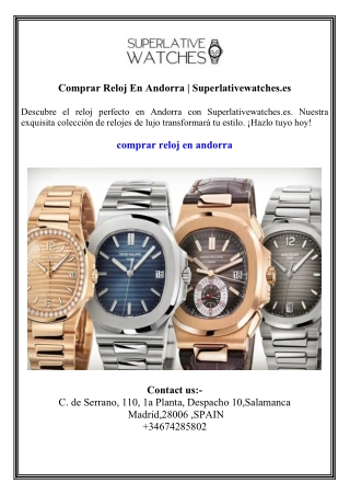 Comprar Reloj En Andorra  Superlativewatches.es