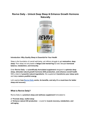 revive daily unlock deep sleep enhance growth