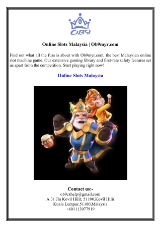 Online Slots Malaysia  Ob9myr.com