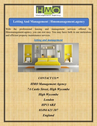 Letting And Management  Hmomanagement.agency