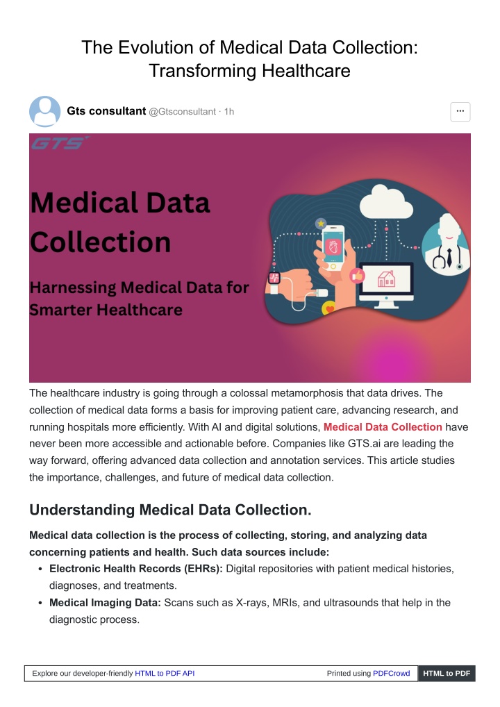 the evolution of medical data collection