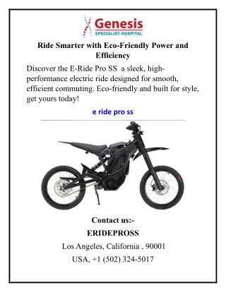 Ride Smarter with Eco-Friendly Power and Efficiency