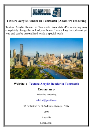 texture acrylic render in tamworth adampro