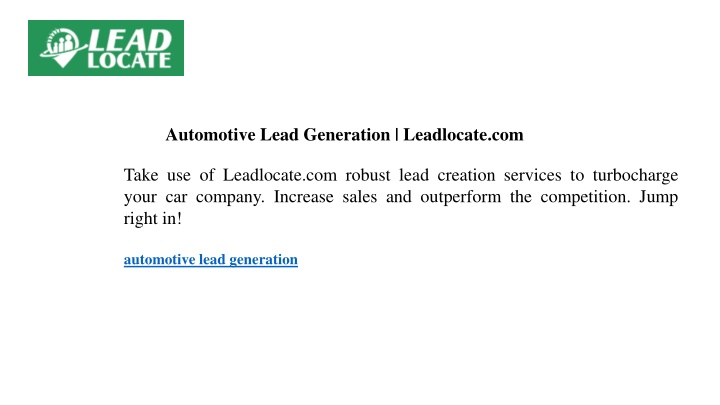 automotive lead generation leadlocate com