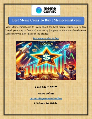 Best Meme Coins To Buy  Memecoinist.com