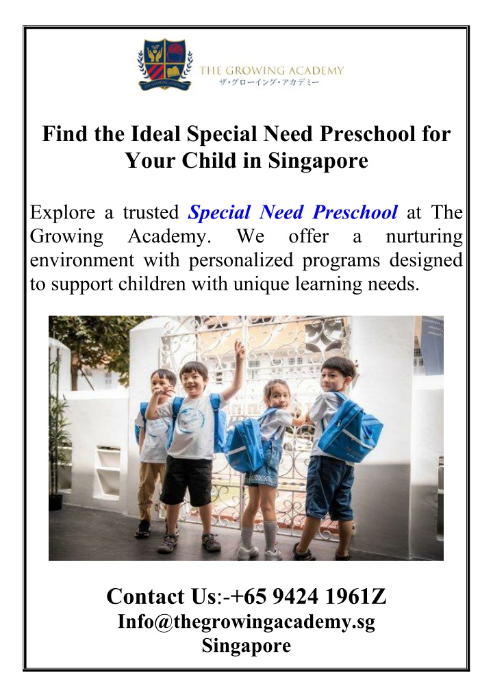 find the ideal special need preschool for your