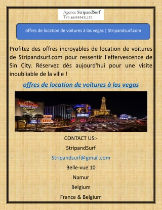 offres de location de voitures à las vegas   Stripandsurf.com