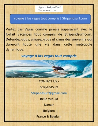 voyage à las vegas tout compris  Stripandsurf.com
