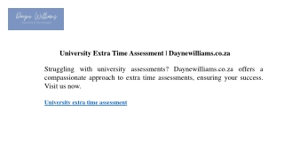 University Extra Time Assessment Daynewilliams.co.za