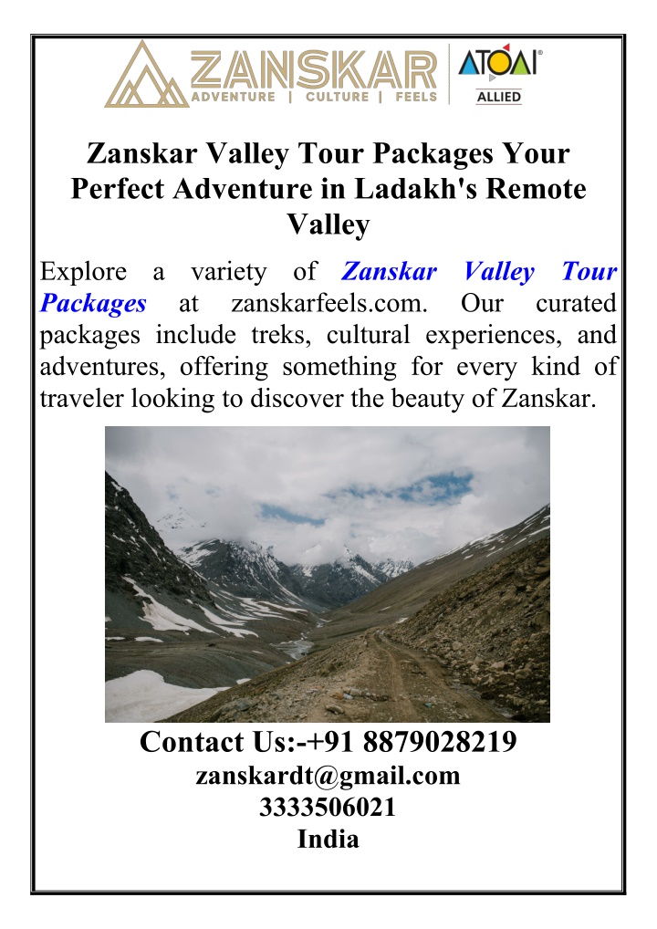 zanskar valley tour packages your perfect