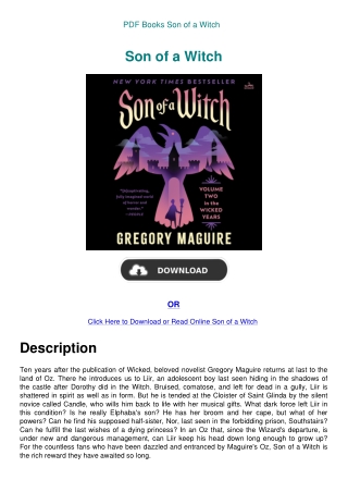 PDF Books Son of a Witch