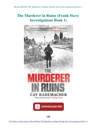 eBooks READ The Murderer in Ruins (Frank Stave Investigations Book 1)