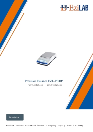 precision balance ezl pb105 www ezilab com