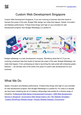 Custom Web Development Singapore