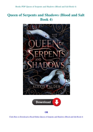 Books PDF Queen of Serpents and Shadows (Blood and Salt Book 4)