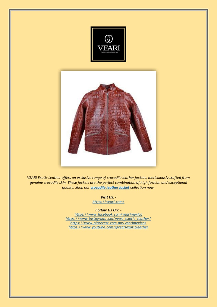 veari exotic leather offers an exclusive range