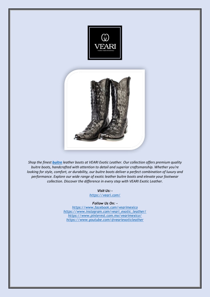 shop the finest buitre leather boots at veari