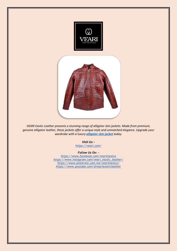 veari exotic leather presents a stunning range