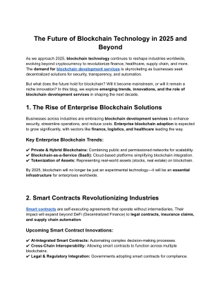 the future of blockchain technology in 2025