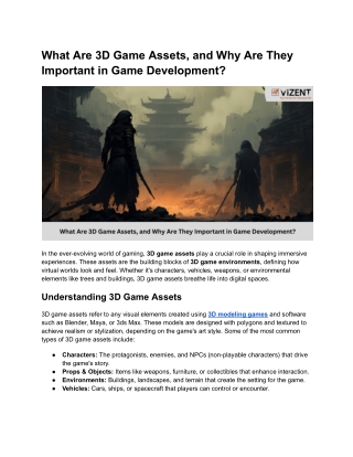 What Are 3D Game Assets, and Why Are They Important in Game Development_