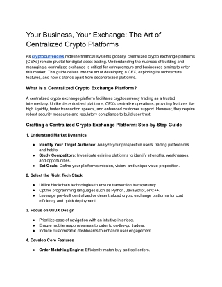 Your Business, Your Exchange_ The Art of Centralized Crypto Platforms