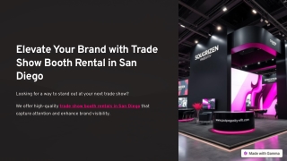 Elevate Your Brand with Trade Show Booth Rental in San Diego