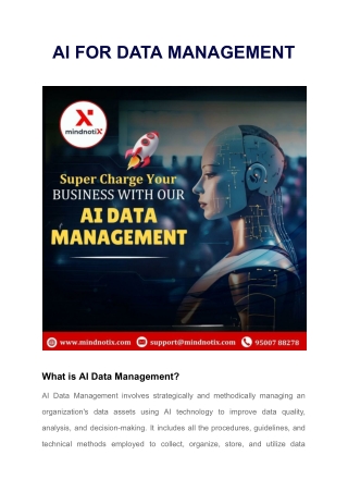 AI FOR DATA MANAGEMENT