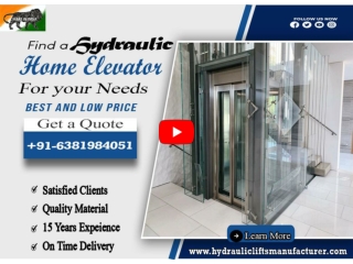 Home Elevator Manufacturers Chennai