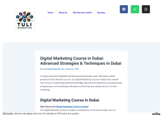 Digital Marketing Course in Dubai: Advanced Strategies & Techniques in Dubai