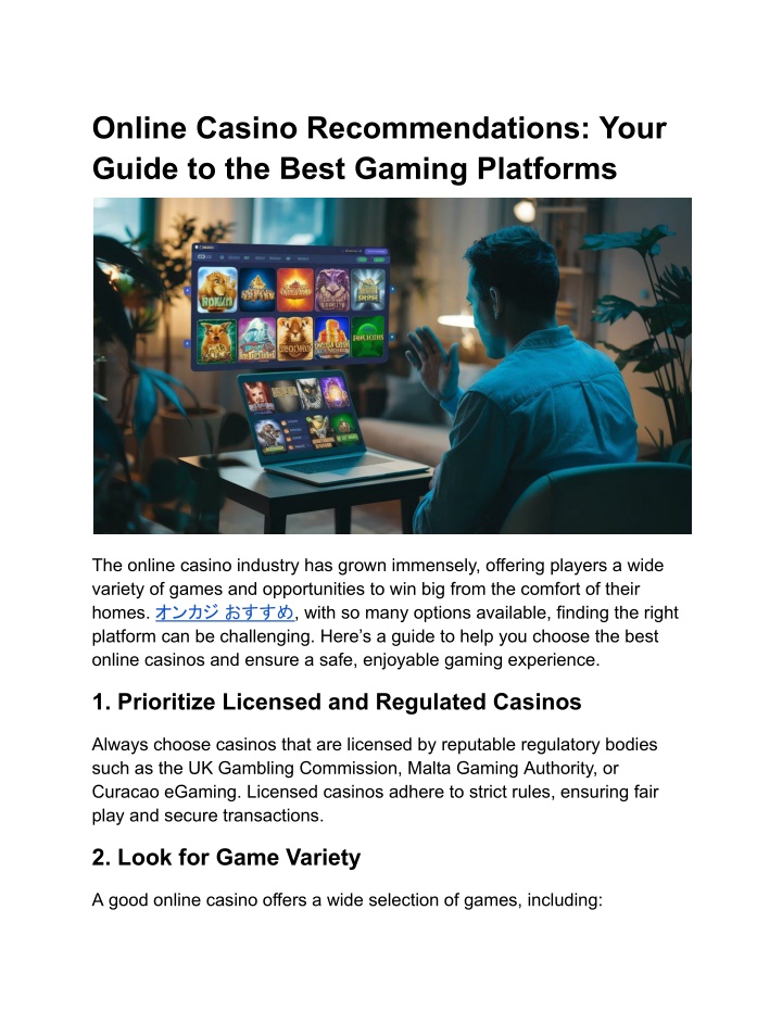 online casino recommendations your guide