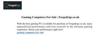 gaming computers for sale forgedrigs co uk