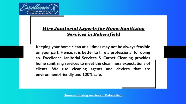 hire janitorial experts for home sanitizing