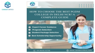 How to Choose the Best PGDM College in Delhi NCR A Complete Guide