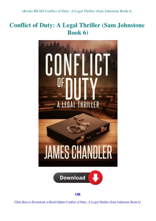 eBooks READ Conflict of Duty A Legal Thriller (Sam Johnstone Book 6)