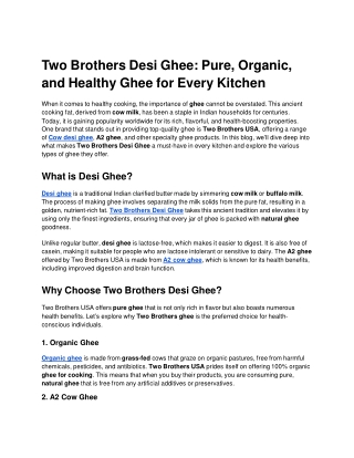 two brothers desi ghee pure organic and healthy