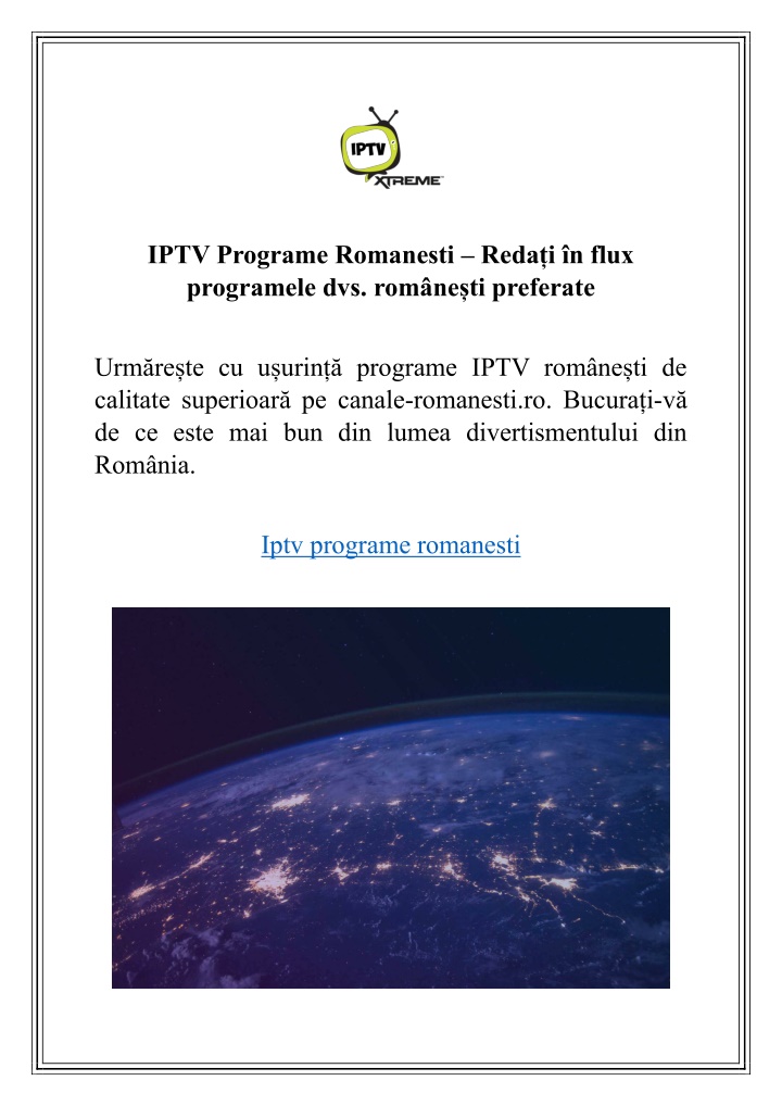 iptv programe romanesti reda i n flux programele