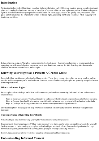 Knowing Your Rights as a Patient: A Crucial Guide