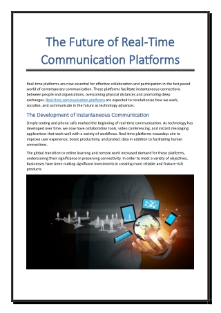 The Future of Real-Time Communication Platforms