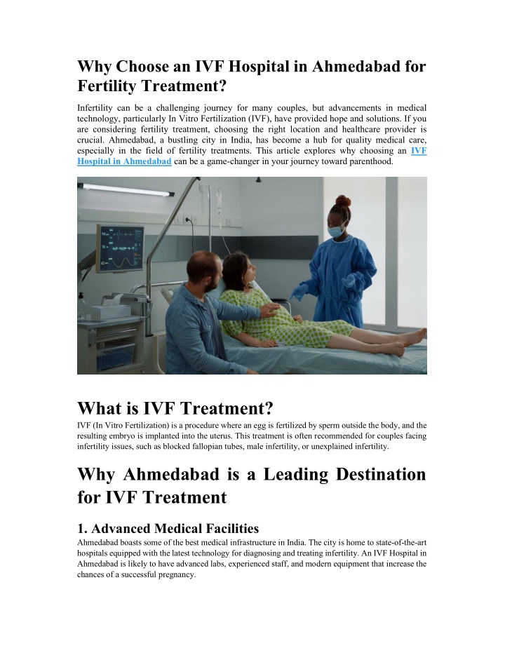 why choose an ivf hospital in ahmedabad