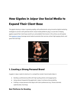 how gigolos in jaipur use social media to expand