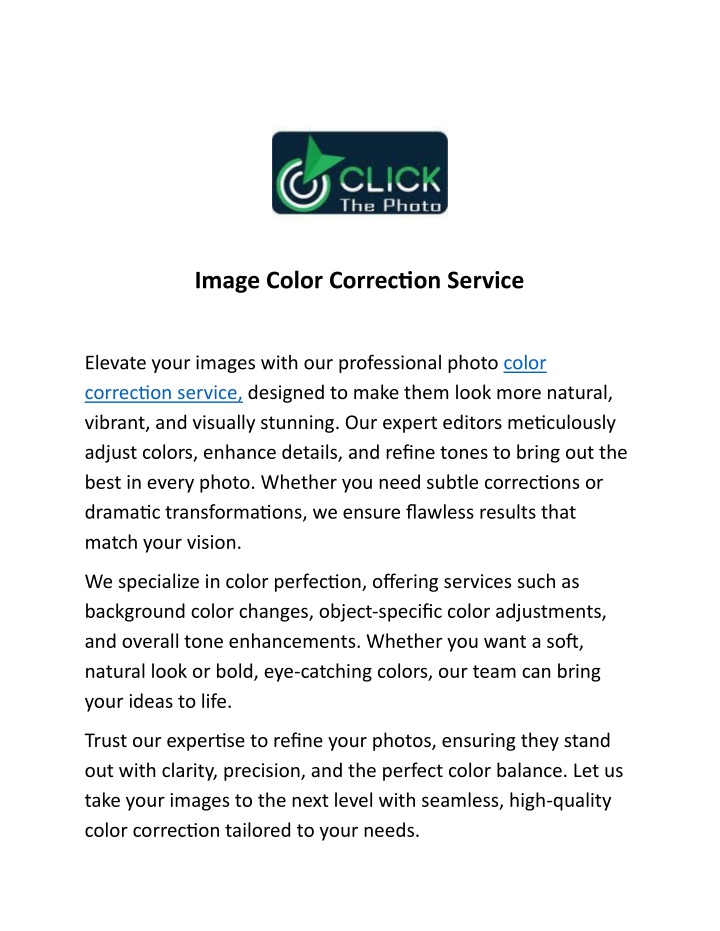 image color correction service