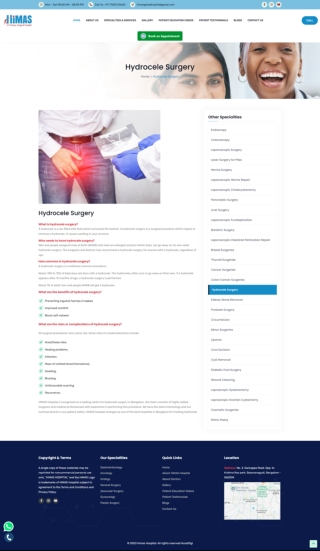 Hydrocele Surgery in Basavanagudi, Banashankari, Bangalore