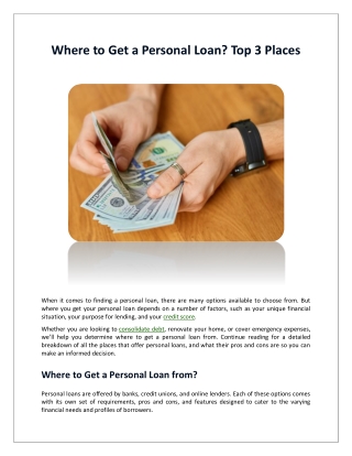 Get a Personal Loan with Cash in Minutes