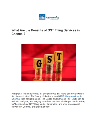 what are the benefits of gst filing services