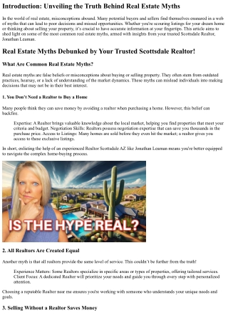 Real Estate Myths Debunked by Your Trusted Scottasdale Realtor!